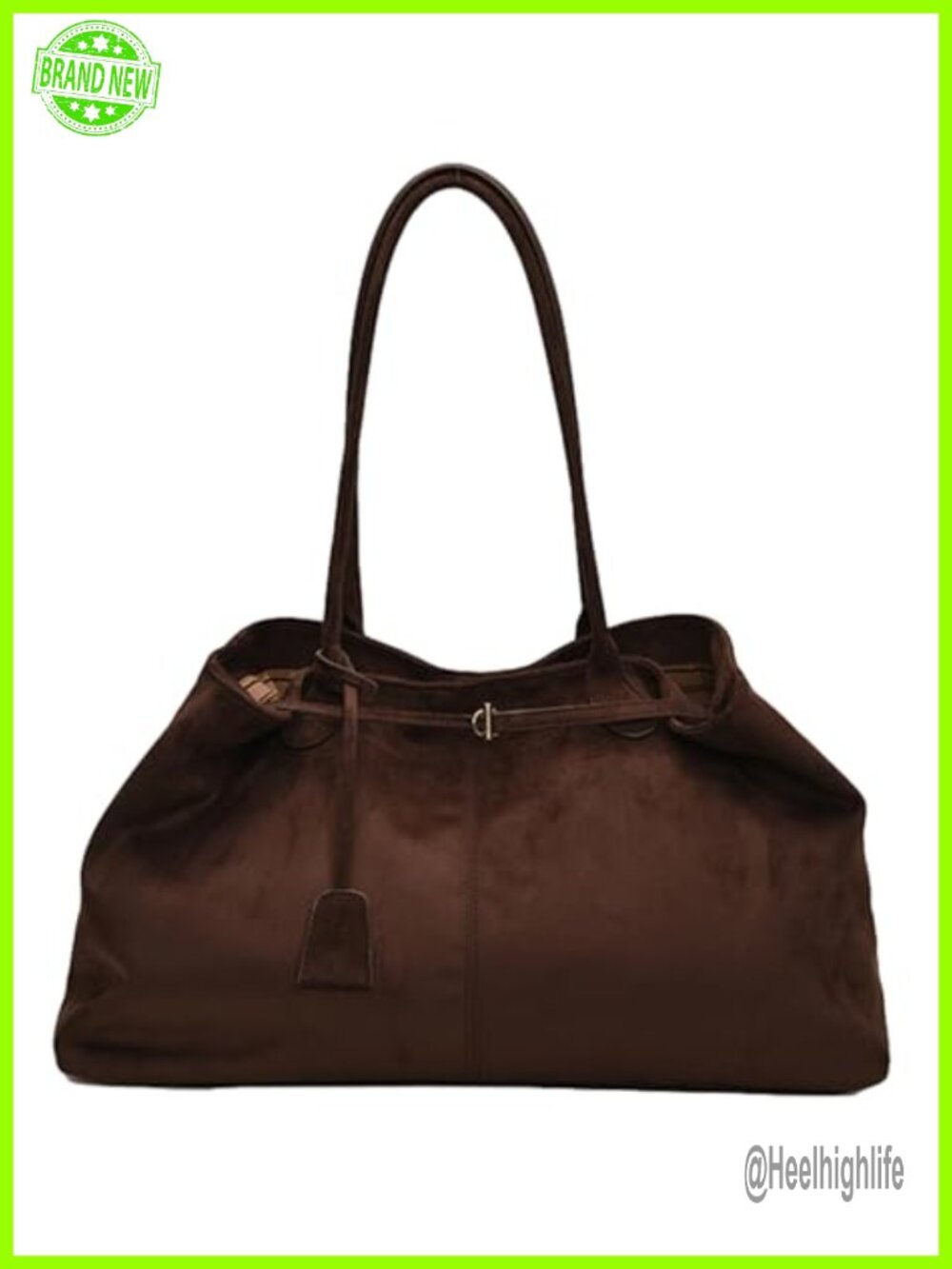 Suede Slouchy Shoulder Bag Large Capacity Tote Handbag for Commuting